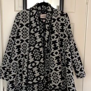 Pendleton-like open cardigan